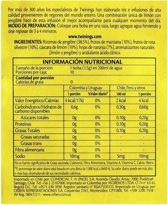 Chá Twinings Limão com Gengibre 3