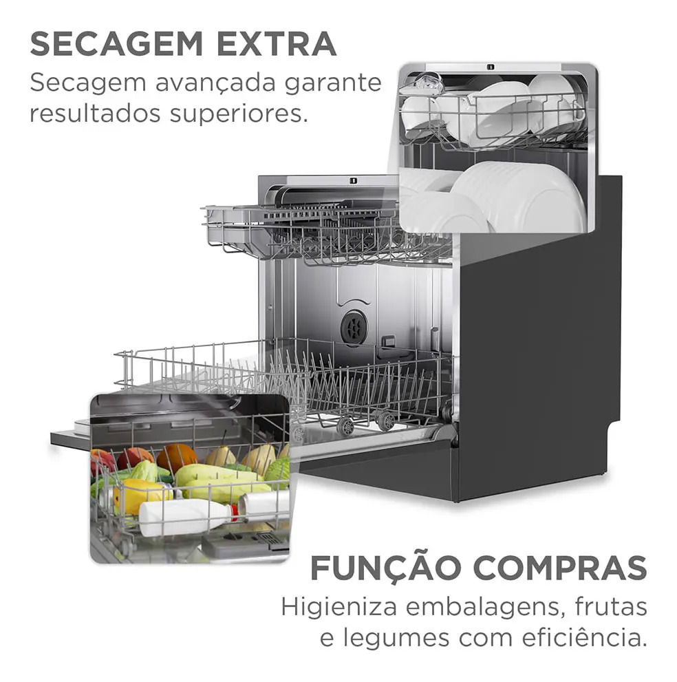 Lava Louças 8 Serviços Cinza Touch Plus 3