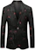 MOGU Blazer Preto Masculino com Estampa Floral 1