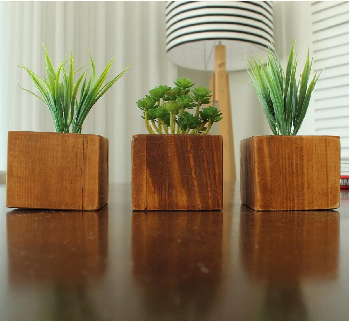 Kit 3 Vasinhos Planta Artificial Decoração Gabinete Banheiro  5