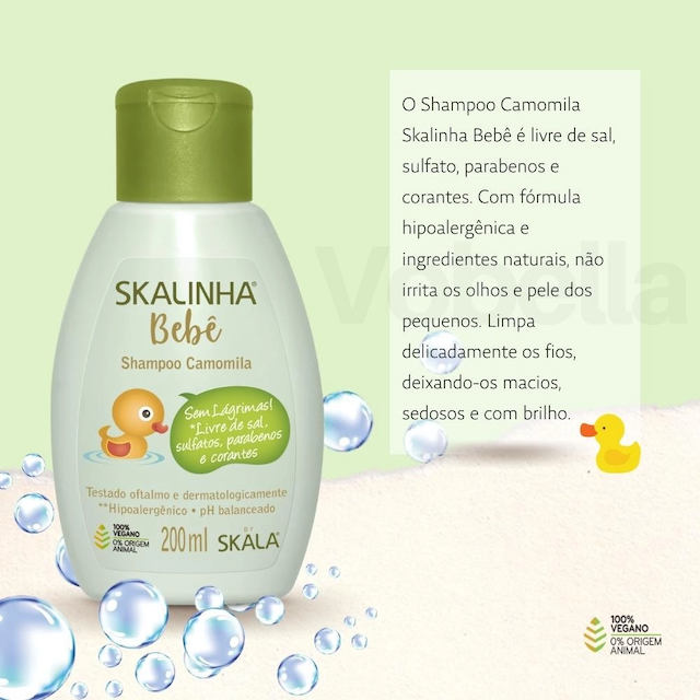 Shampoo de Camomila Infantil Skalinha Bebê 200 ml 2