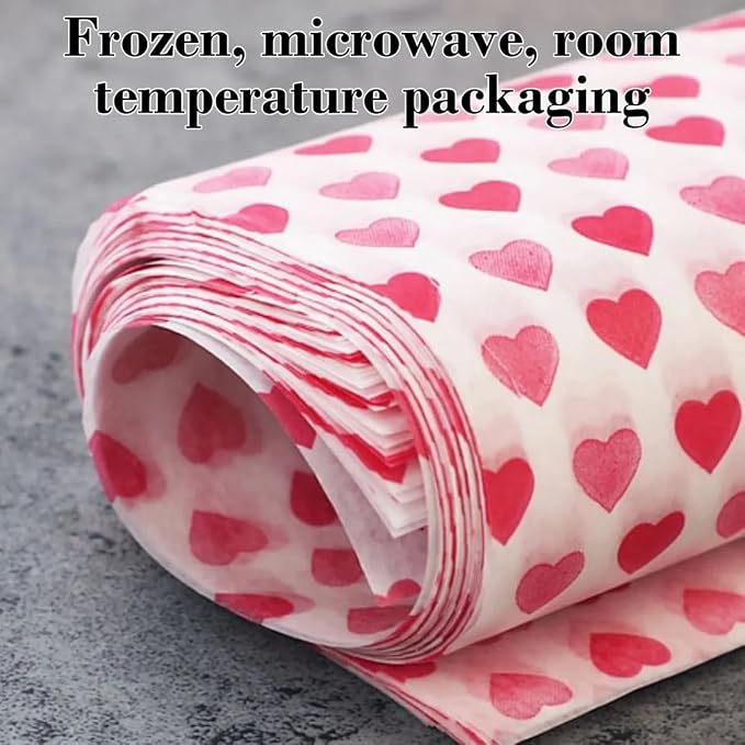 Conjunto de 50 Unidades de Papel-Manteiga Estampa Corações 5