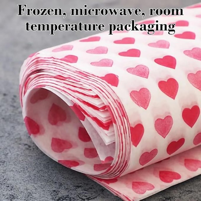 Conjunto de 50 Unidades de Papel-Manteiga Estampa Corações 5