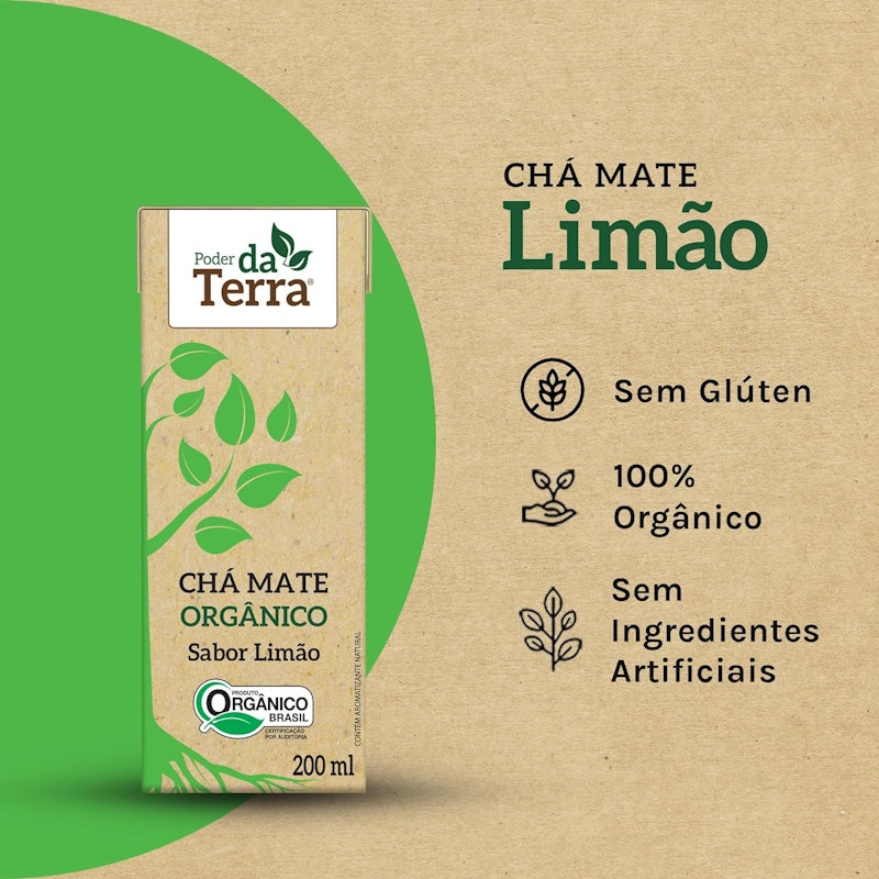 Chá Mate Orgânico Limão Poder da Terra 2