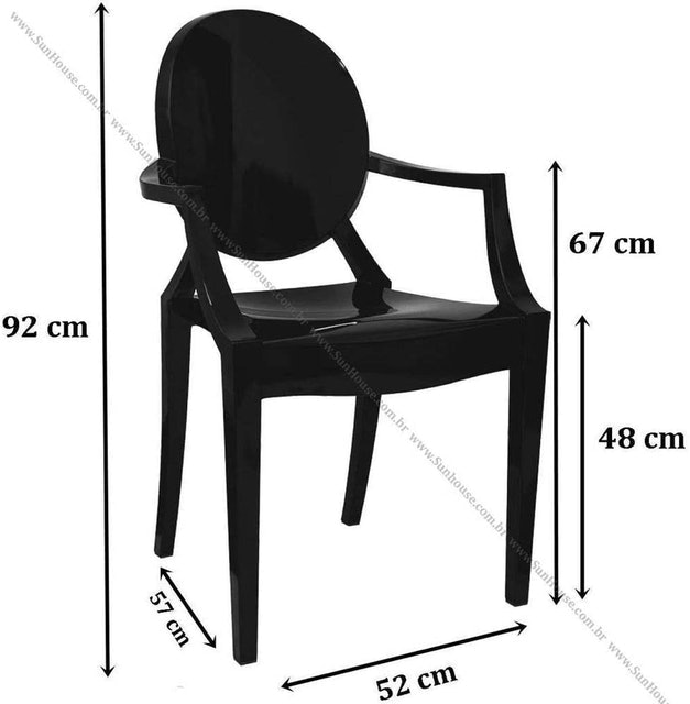 Cadeira Louis Ghost com Braço Transparente 3