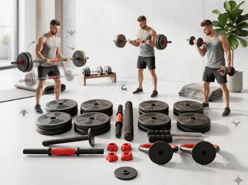 Kit Musculação 6 em 1 Ajustável até 15 kg 1