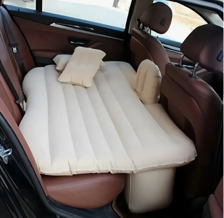 Colchão Cama Inflável Bege Para Carro com Bomba Elétrica 12 V 3