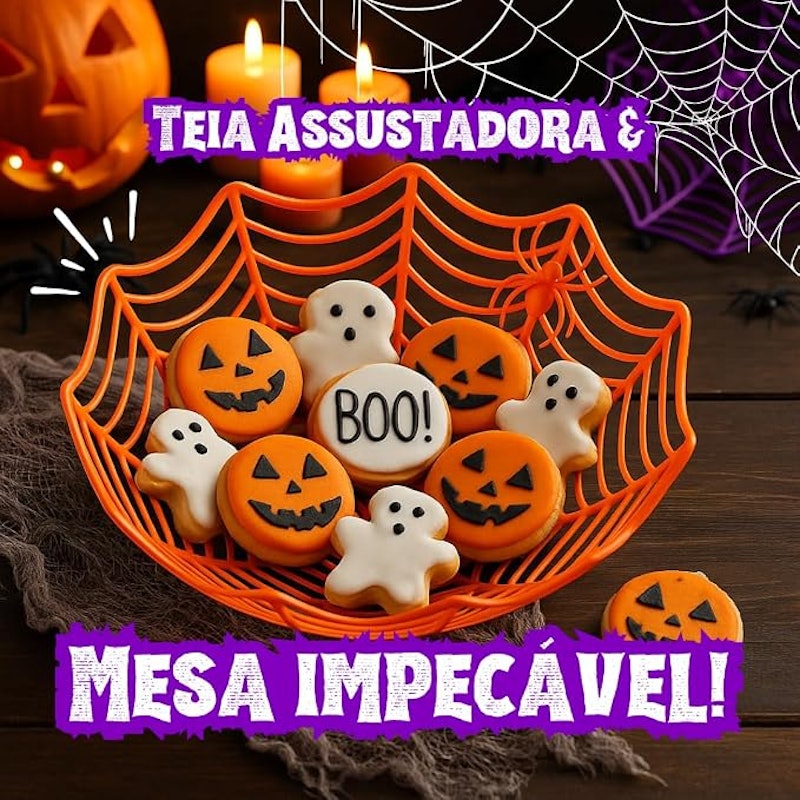 Bandeja Halloween Teia de Aranha 27 cm 2