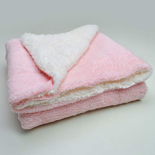 Cobertor Manta Soft Bebê Dupla Face Macio Microfibra Rosa e Sherpa Palha 1