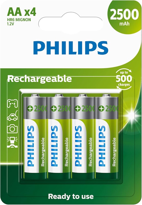 Pilha Recarregável AA 1,2V 2.500mAh 1