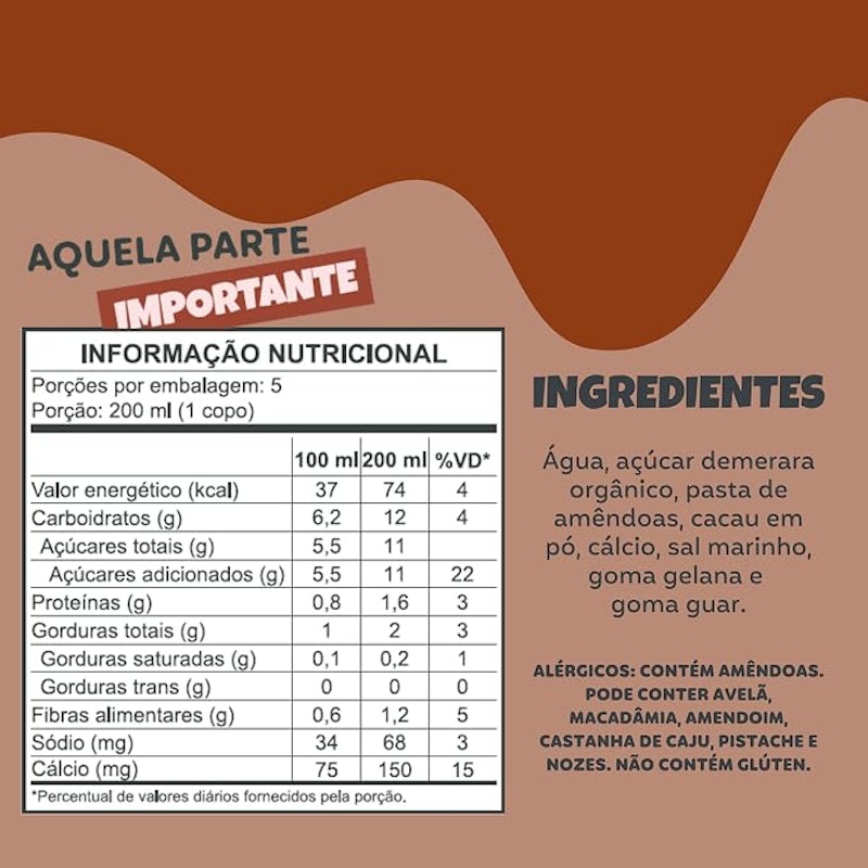 Bebida Vegetal Amêndoas e Cacau 2