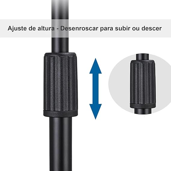 Pedestal Microfone Suporte Reto Pé de Ferro Maciço KSR  4