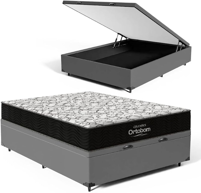 Cama Box Baú com Colchão de Espuma D45 Ortobom AirTech 150 1