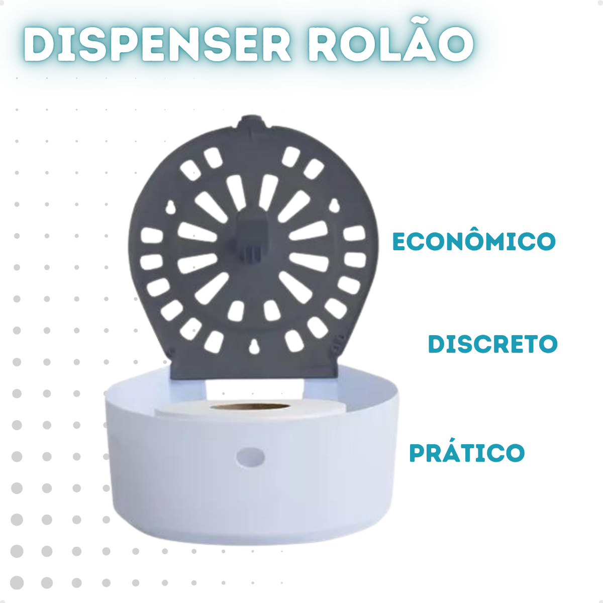 Dispenser Porta Papel Higiênico Rolão Nobre New Classic Branco 3