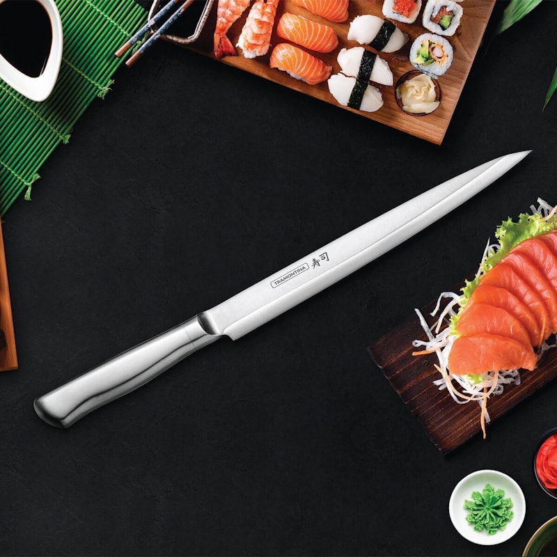 Faca Yanagiba Tramontina Sushi Diamond com Lâmina e Cabo em Aço Inox 9" 2