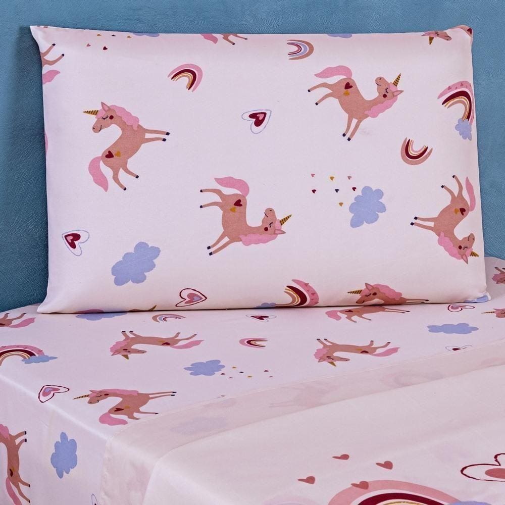 Jogo de Cama Lençol Bouti Kids Infantil 3 Peças Estampado Unicórnio 3