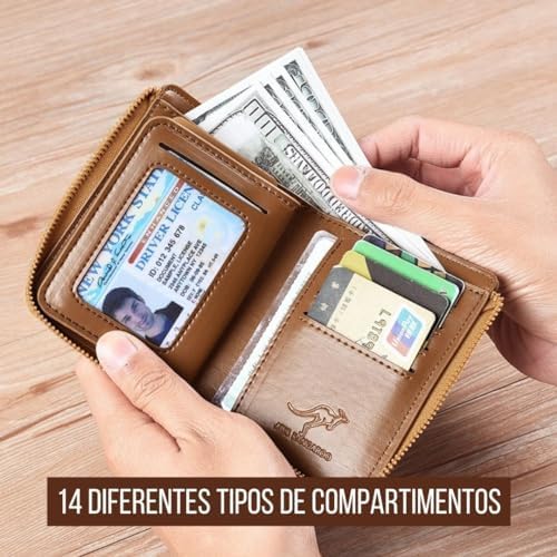 Carteira Masculina de Couro Antifurto Blindagem RFID Blocked 4