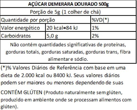 Açúcar Demerara Dourado Grings (500 g) 2