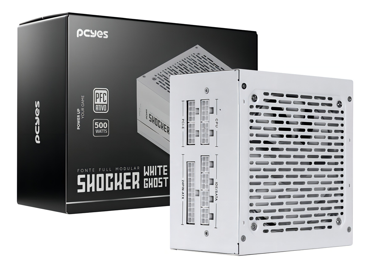 Fonte ATX 500 W Shocker Full Modular White Ghost Pcyes 1