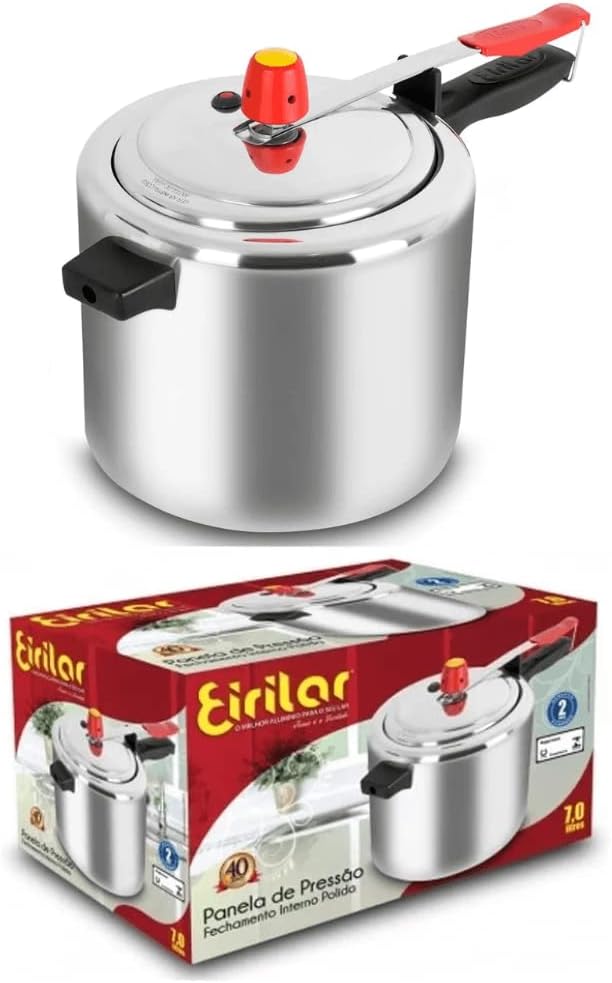 Panela de Pressão Polida Prata 7 L 2