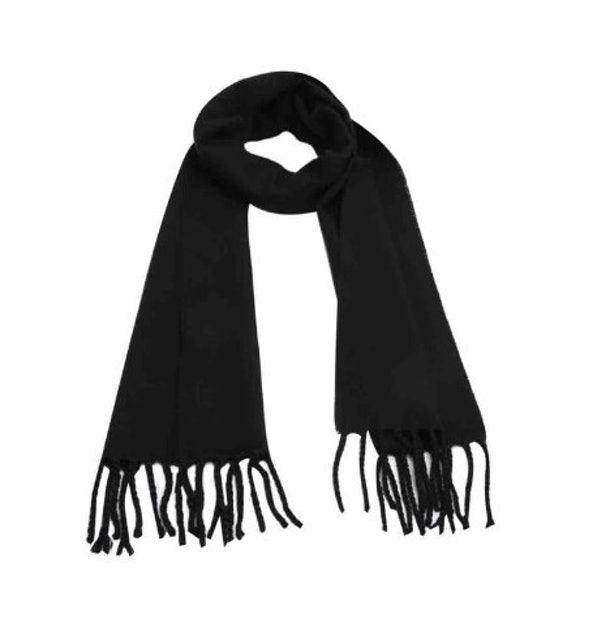 Cachecol de Lã Liso Preto 1