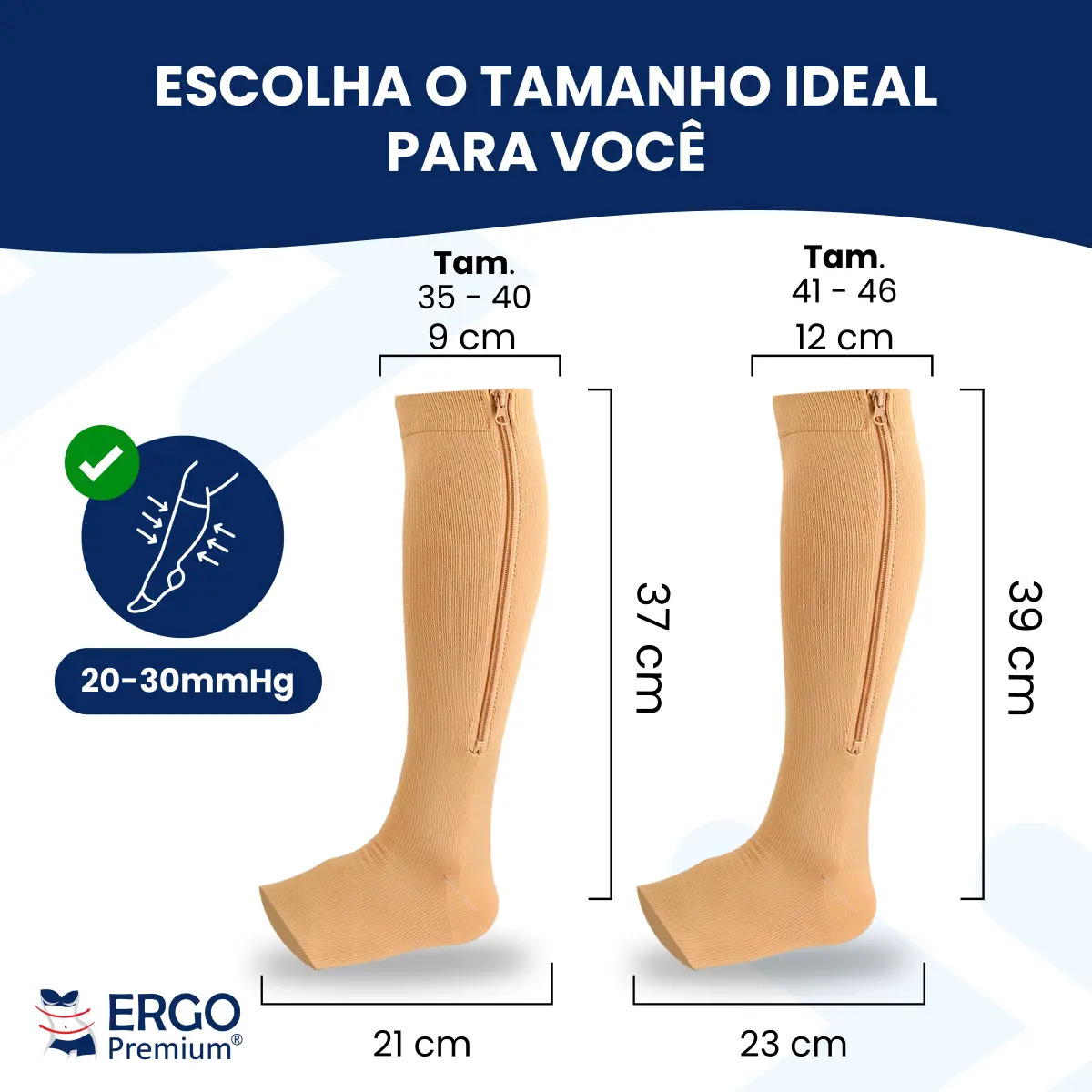 Meias de Compressão para Gestantes Meia Zip Compress 5