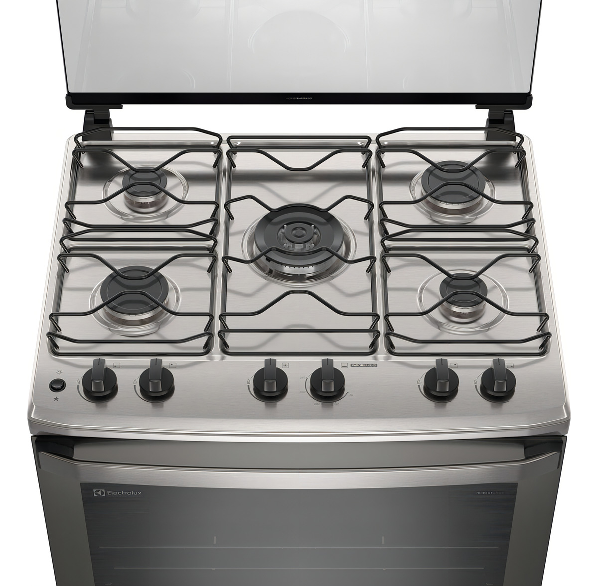 Fogão 5 Bocas Electrolux Cinza Efficient com Mesa Inox PerfectCook e VaporBake 4