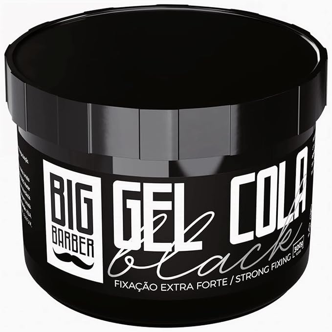 Gel Cola Black Big Barber Pigmentado Fixação Extra Forte Profissional 2