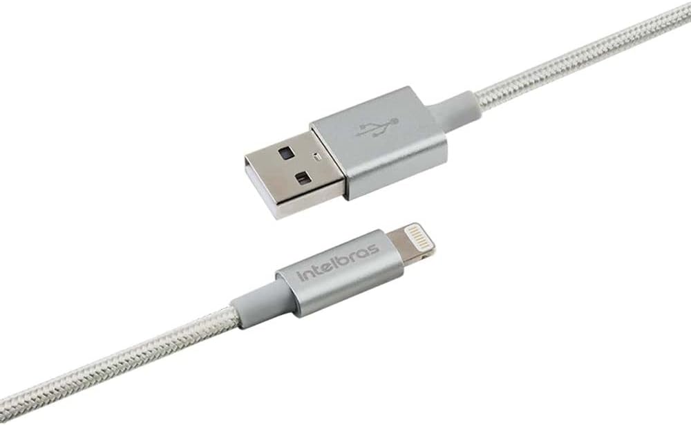 Cabo USB-A para Lightning de 1,5 m em Nylon Branco EUAL 15NB Intelbras 3