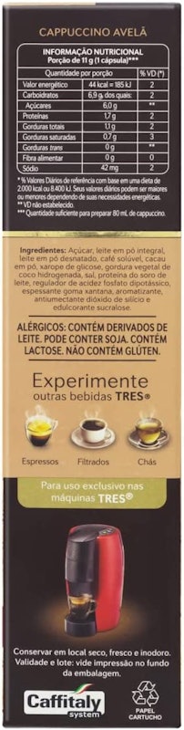 Cápsula de Cappuccino Avelã TRES 3 Corações 5