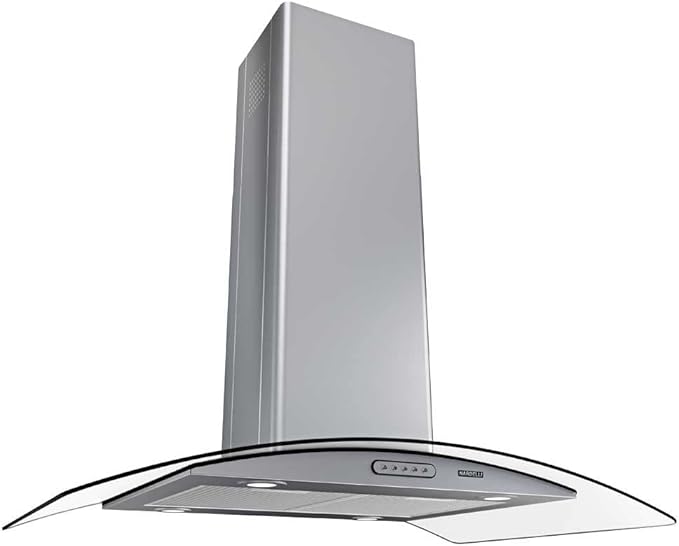 Coifa Ilha 90 cm Vidro Curvo Nardelli Inox 1