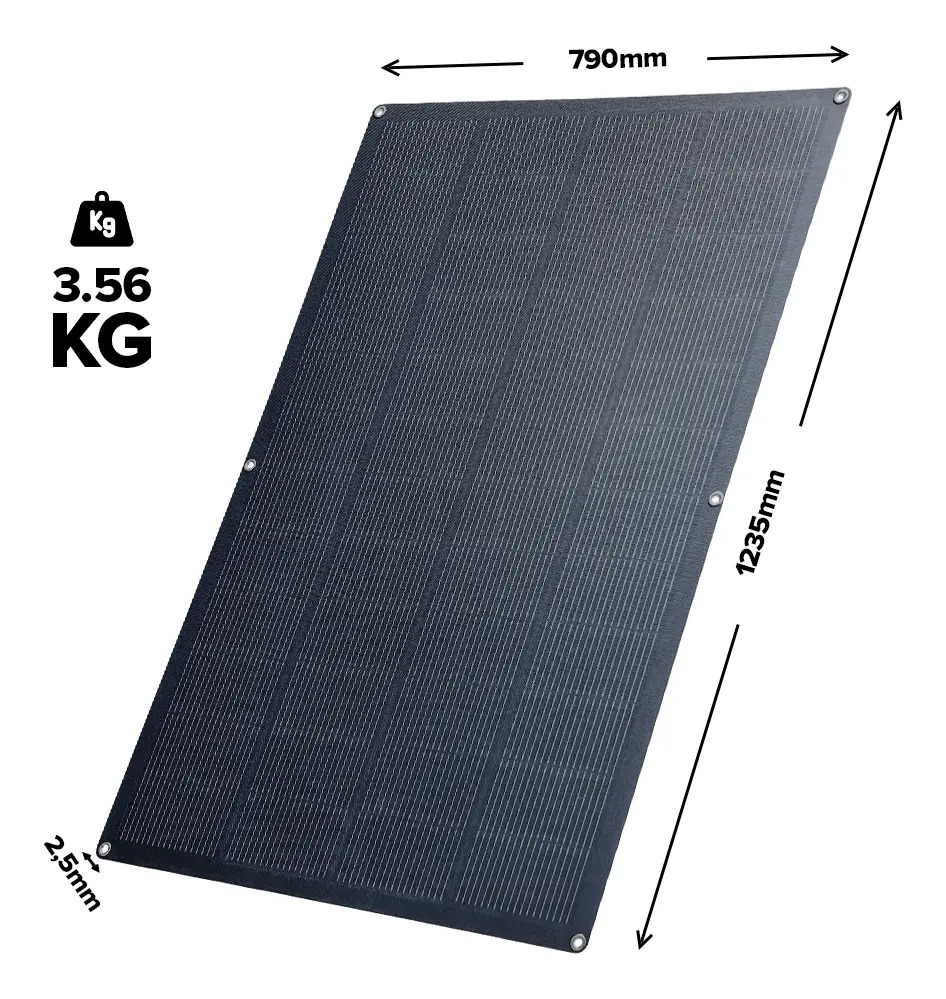 Placa Solar Flexível Monocristalina Osda 200 W 48 Células 3