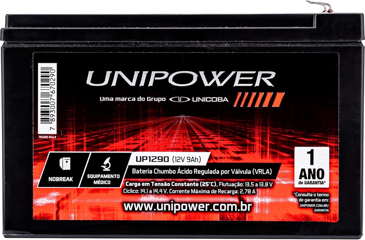 Bateria 12 V 9 Ah Unipower 2