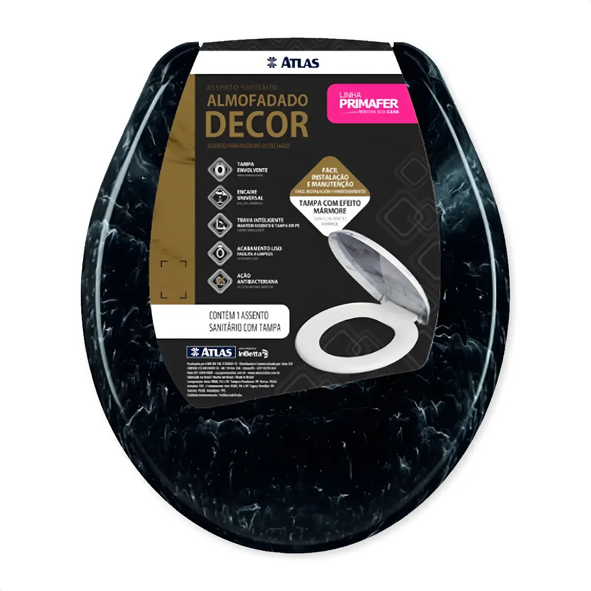 Assento Sanitário Almofadado Decor Linha Primafer 1