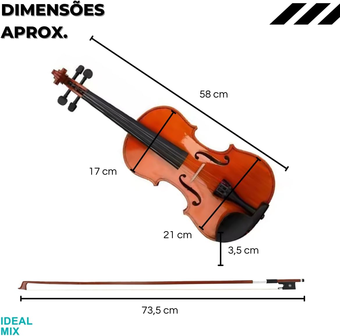 Violino Acústico 4/4 Arco Mix 5