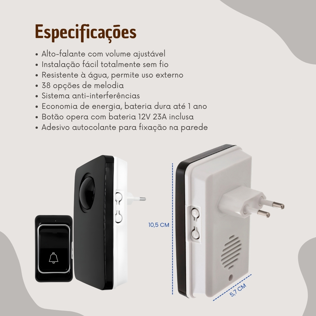 Campainha sem Fio Koix 4