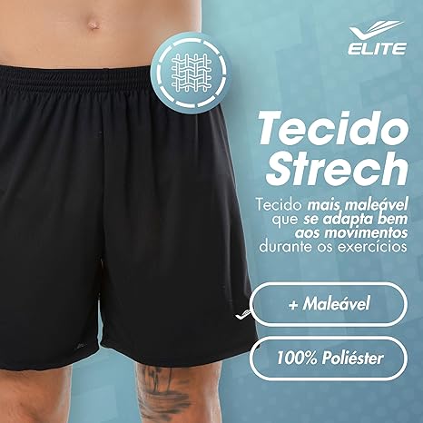 Kit 2 Shorts Corrida Esporte Casual Elite 3
