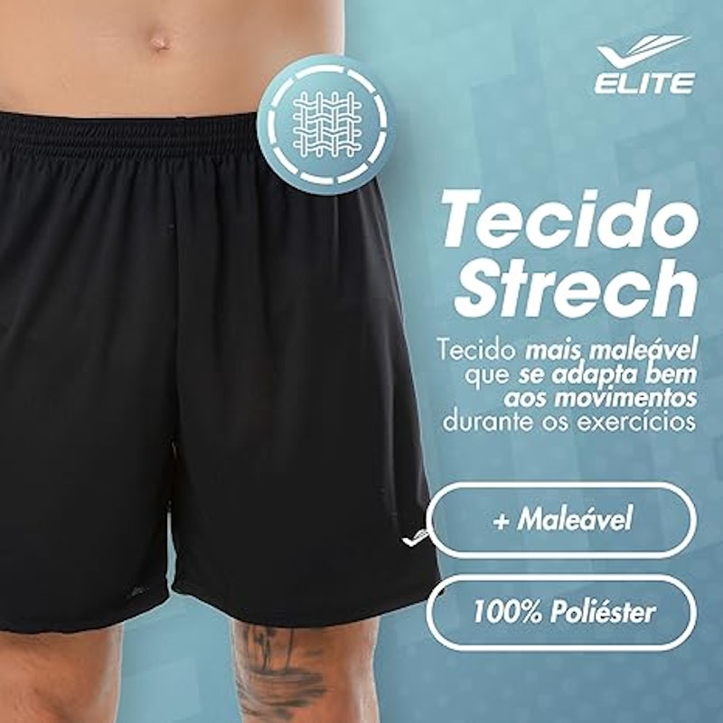 Kit 2 Shorts Corrida Esporte Casual Elite 3