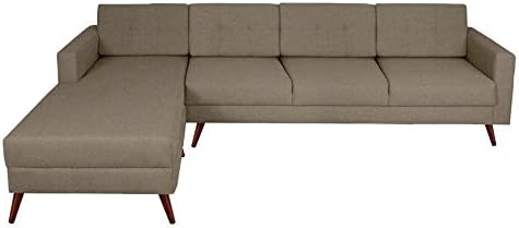 Sofá 4 Lugares Living com Chaise Esquerdo Pé Palito Linho 3