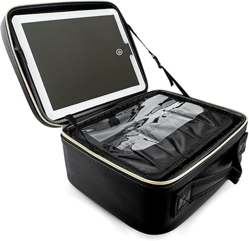 Maleta Bolsa Make Acessórios Espelho LED Porta Pincel 1