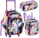 DENLEX Mochila Infantil Feminina 16″ com Rodas + Lancheira + Estojo 1