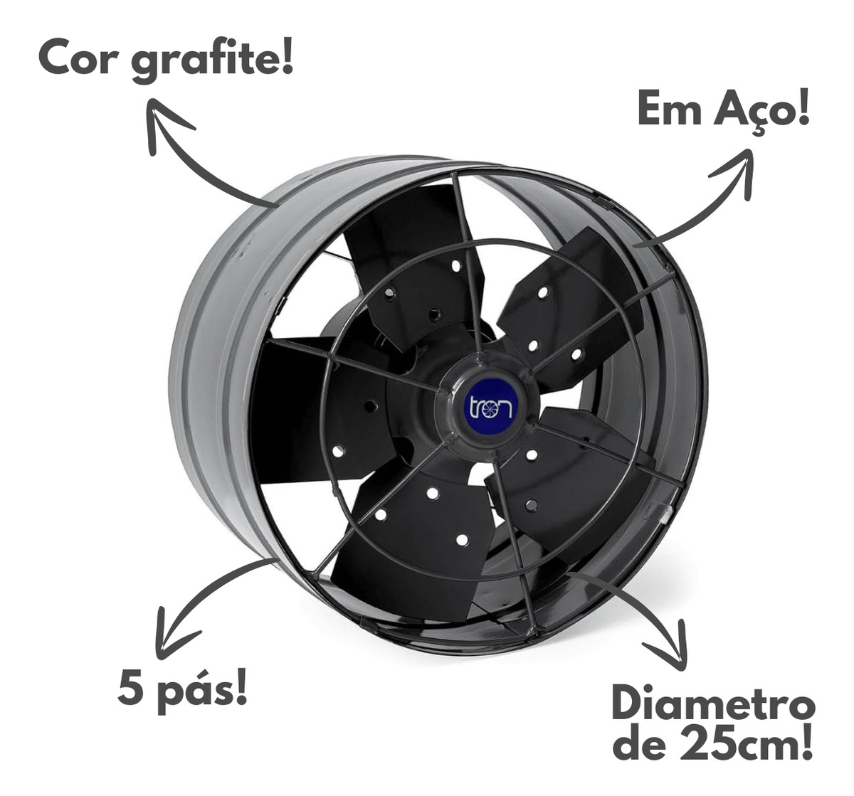 Ventilador/Exaustor Axial Industrial para Churrasqueira 25 cm 5