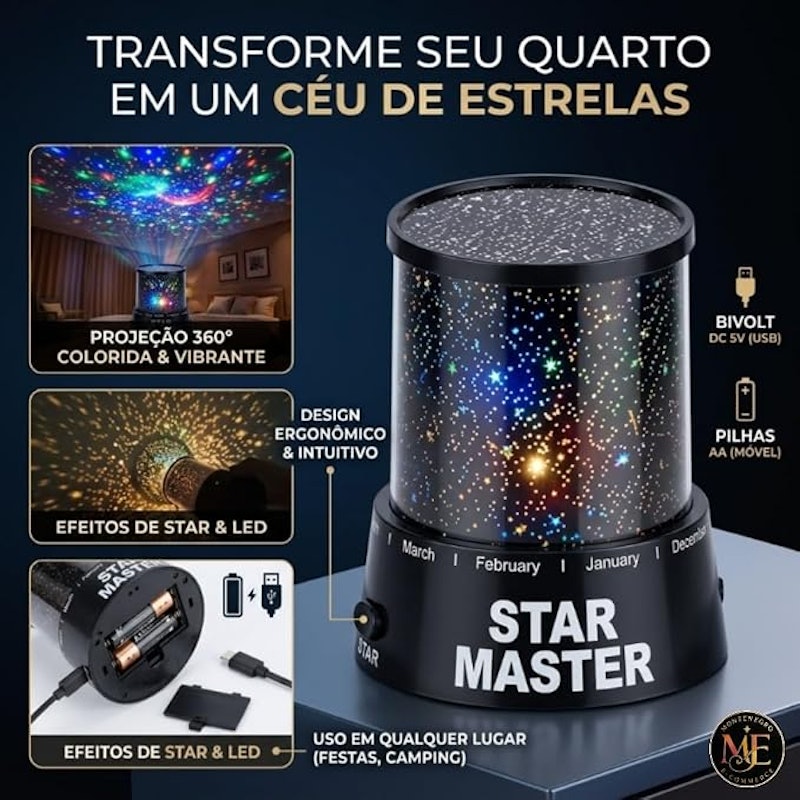Luminária Projetor de Estrelas Star Master 2