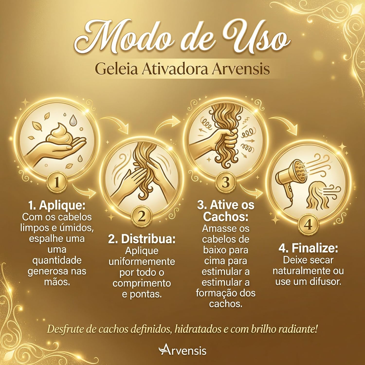 Geleia Ativadora Cachos Alta Fixação Arvensis 5