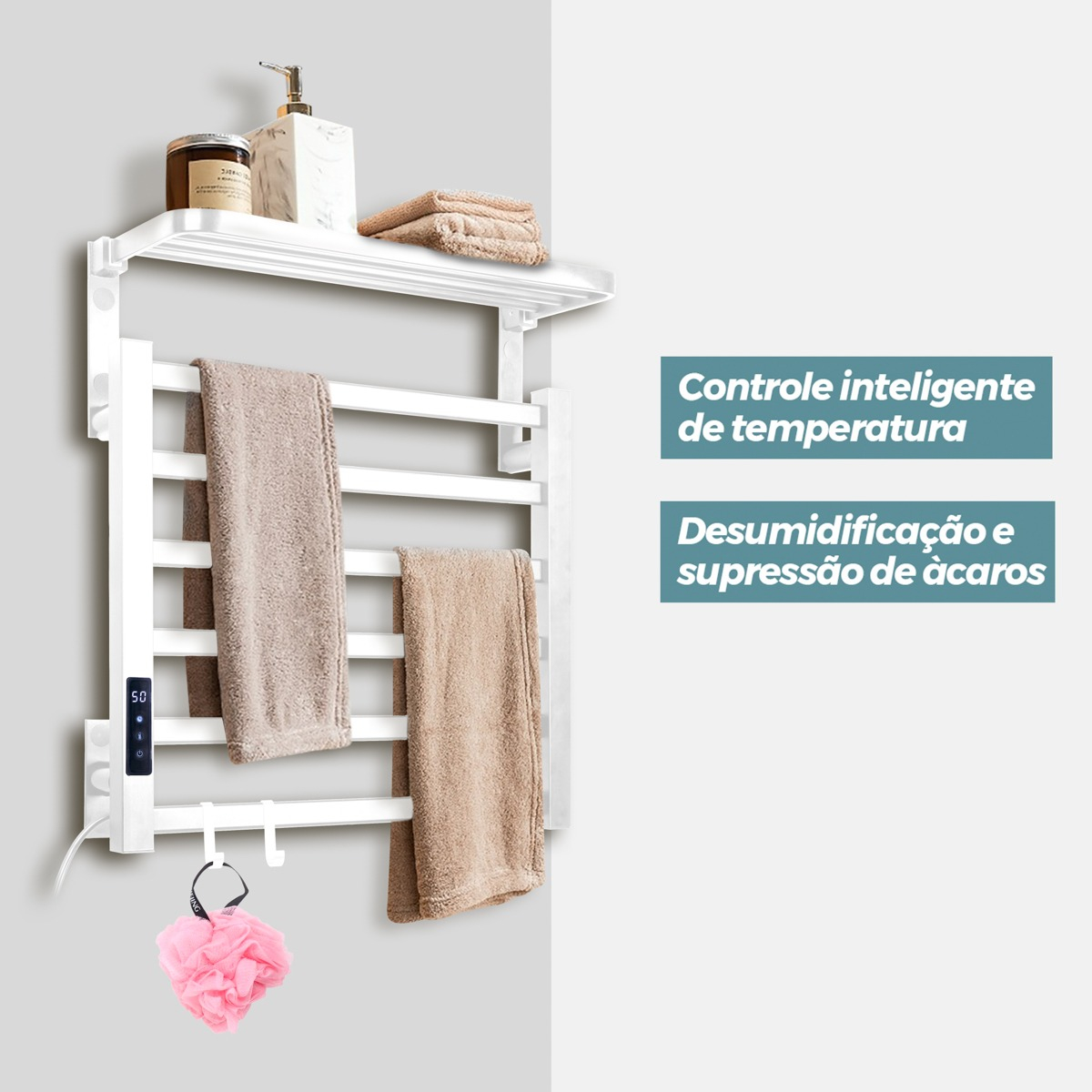 Toalheiro Elétrico Térmico Aquecido Fino Inox 2