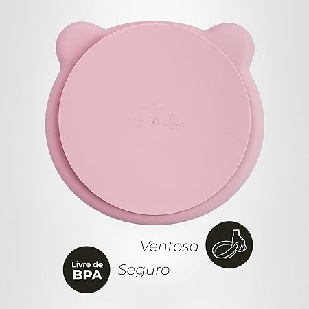 Prato de Silicone com Ventosa Urso  3