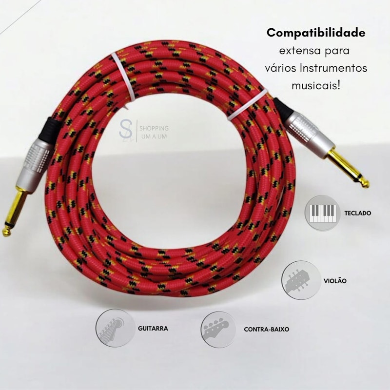 Cabo de Guitarra P10 Mono em Nylon 5 m 2