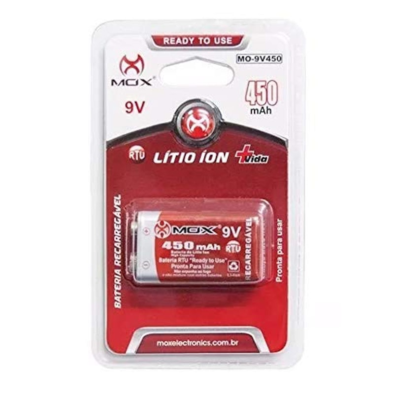 Bateria 9V Recarregável Mox 1
