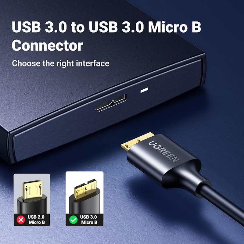 Cabo Micro USB-B Macho para USB 3.0 Preto 3
