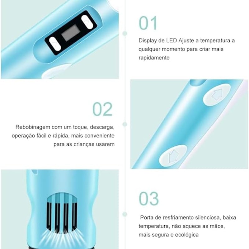 Caneta 3D Profissional Infantil 3